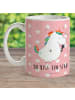 Mr. & Mrs. Panda Camping Tasse Einhorn Sänger mit Spruch in Rot Pastell