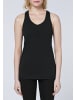 Detto Fatto Tank Top im reversiblen Two-Tone-Look in Schwarz