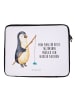 Mr. & Mrs. Panda Notebook Tasche Pinguin Angler mit Spruch in Weiß