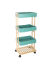 relaxdays Servierwagen in Weiß/ Mint - (B)40 x (H)88 x (T)30 cm