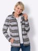 Sieh an! Fleece-Jacke in ecru-anthrazit-bedruckt