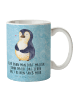 Mr. & Mrs. Panda Tasse Pinguin Diät mit Spruch in Eisblau
