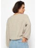 SASSYCLASSY Pullover mit Perlendetails in Beige