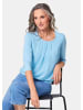 GOLDNER Chiffon-Shirt mit 3/4-Arm, Rundhals in bleu