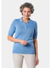 GOLDNER Polopullover Kurzarm Strickpullover mit adrettem Kragen in jeansblau