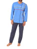 NORMANN Schlafanzug langarm Frontprint - 88806 in hellblau