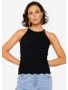 SASSYCLASSY Strick Top mit Bogenkante in schwarz
