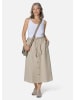 GOLDNER Zauberhafter Rock in Leinenoptik in helltaupe