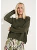 More & More luftiger, transparenter Lockstrickpullover in jungle green