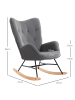 HOMCOM Schaukelsessel-65B x 70T x 96H cm-Dunkelgrau+Natur