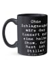 Mr. & Mrs. Panda Becher Spruch Schlagzeug Konzert mit Spruch in Schwarz