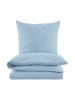 Hessnatur Hessnatur Bettwäsche-Set aus Bio-Baumwolle mit Leinen in nordisch blau