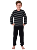 NORMANN Frottee Pyjama langarm Schlafanzug Bündchen - 64782 in navy