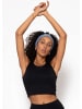 SASSYCLASSY Sport-Top mit Leo-Print in Schwarz