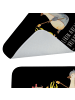 Mr. & Mrs. Panda Badezimmerteppich Pinguin Lagerfeuer mit Spruch in Schwarz