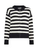 DreiMaster Damen Strickjacke in Schwarz Wollweiss