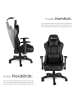 tectake Racing Gaming Stuhl Twink Belastbarkeit 120 kg, schwarz