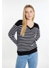 DreiMaster Maritim Damen Strickpullover in Schwarz Weiss