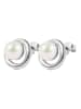 Adeliás Damen Ohrringe – Ohrstecker aus 925 Silber mit Süßwasserperle in silber