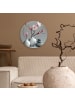 OnlyWow Rundes Wandbild Hellgrau