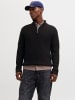 Jack & Jones Strickjacke mit Viertelreißverschluss in Black