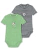 Normani Outdoor Sports 2x Baby Merino Kurzarmbody in Grün/Grau