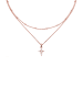 Elli Halskette 925 Sterling Silber Kreuz, Kugel in Rosegold