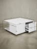 KADIMA DESIGN Couchtisch Storage | Schubladen, Rollbar, 70x70x36,5cm in Weiß