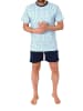 NORMANN Kurzarm Schlafanzug Pyjama Shorty - 84416 in hellblau