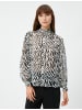 KOTON Bluse in Schwarz Gemustert