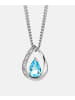 Diamant L'éternel Halskette mit Anhänger 585 Weißgold 0.46 Karat Diamant mit Topas
