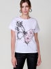 KOROSHI Women's printed short sleeve t-shirt in weiß