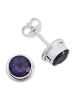 mantraroma 925er Silber - Ohrstecker (L) 8 x (B) 8 mm mit Amethyst facettiert