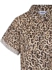 Noisy may Cropped Top Bluse mit Leo Print und Kent Kragen in Braun
