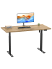 VCM  Schreibtisch Lona elektrisch verstellbar 110x50 in Schwarz / Honig-Eiche