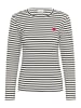 Kaffe Langarm-Shirt Liddy Regular fit in Chalk/Black - Pink Heart