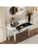 ABRIHOME Spiegelkonsolentisch in Silber 120 cm mit Schublade