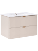 Beliani Badezimmerschrank mit Waschbecken TOTORANI in Beige/Gold