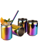 APS Cocktailbecher 4er Set "COOL" in Regenbogen-Look  Ø 7,5 cm, H: 10,5 cm 