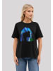 F4NT4STIC T-Shirt Billie Eilish Blue Face in off black