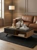 KADIMA DESIGN Couchtisch | Eiche/Schwarz, 110x60x38cm, Schubladen