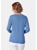 GOLDNER Kurzgröße:  Baumwollpullover mit Ajour-Details in jeansblau