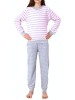NORMANN Frottee Pyjama langarm Bündchen Schlafanzug Herz - 55942 in rosa