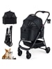COSTWAY 3 in 1 Hundewagen in Schwarz
