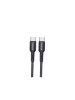 COFI 1453 1 Meter USB-C zu USB-C Ladekabel 2.4A Output Datenkabel in Schwarz
