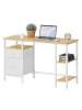VASAGLE Computertisch Barnet in Eichenfarben-Weiß - (B)127 x (H)76 x (T)50 cm