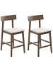 Beliani 2er-Set Barhocker ISANTI in Braun/Beige