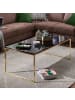 KADIMA DESIGN Couchtisch | 120x45x60cm, Schwarz/Gold, Holz/Metall