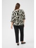KAFFE curve Bluse langarm KCmarina Regular fit in Black/White Graphic