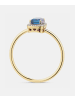 Diamant L'éternel Ring, mit Blautopas, 375 Gelbgold